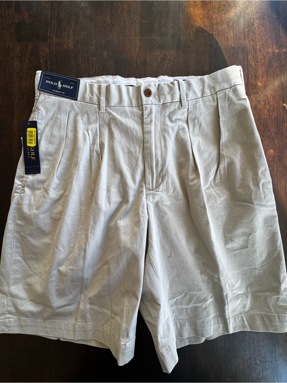NWT Polo Golf Ralph Lauren Fairway fit Short 32 Khaki Pleated Cotton Ivy League